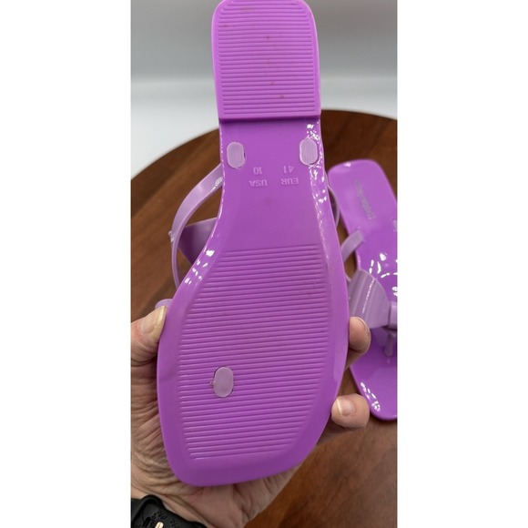 JEFFREY CAMPBELL Sugary Flip Flop Lilac Shiny Jelly Bow Thong Sandal Women's 10 - Picture 6 of 11